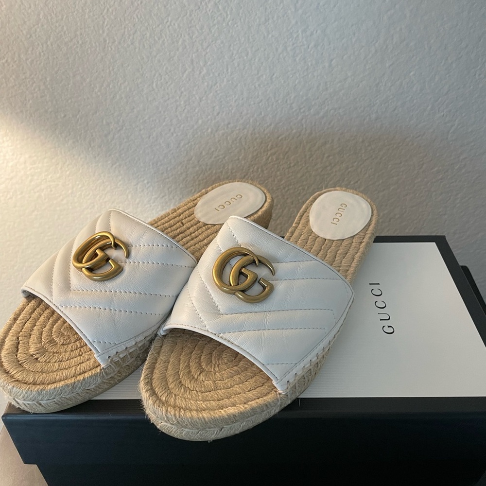 Gucci Nappa Charlotte Great White Sandals